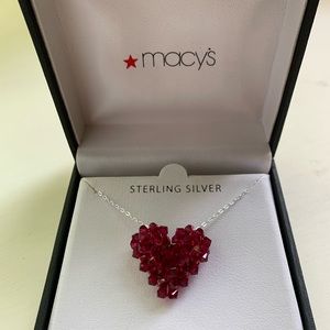 Swarovski Red Heart Pendant BNIB MACY’S
